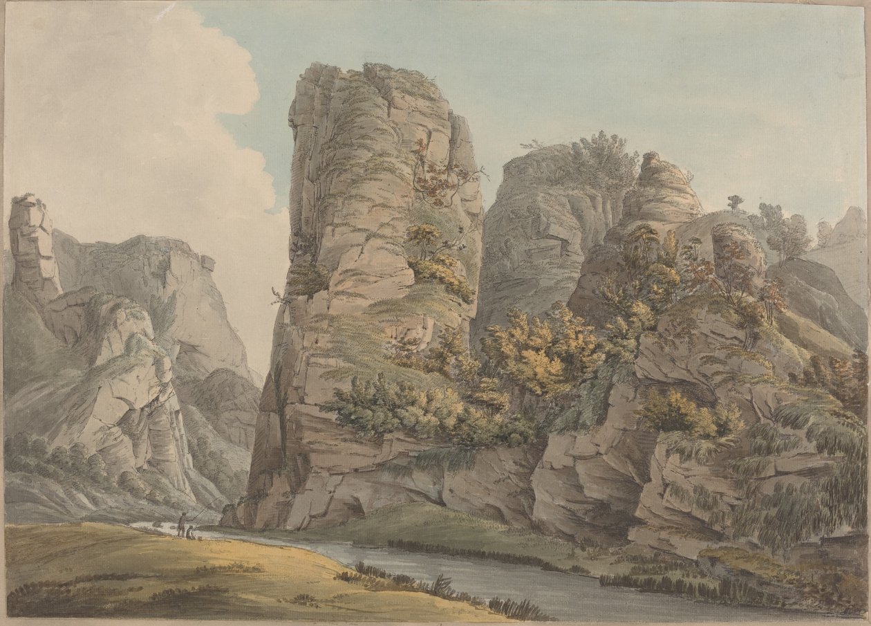 En enestående stein i Dove-Dale kalt Pickerell av William Day