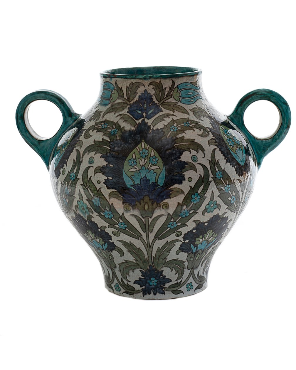 Persisk vase med dobbelt håndtak, 1888-1907 av William de Morgan