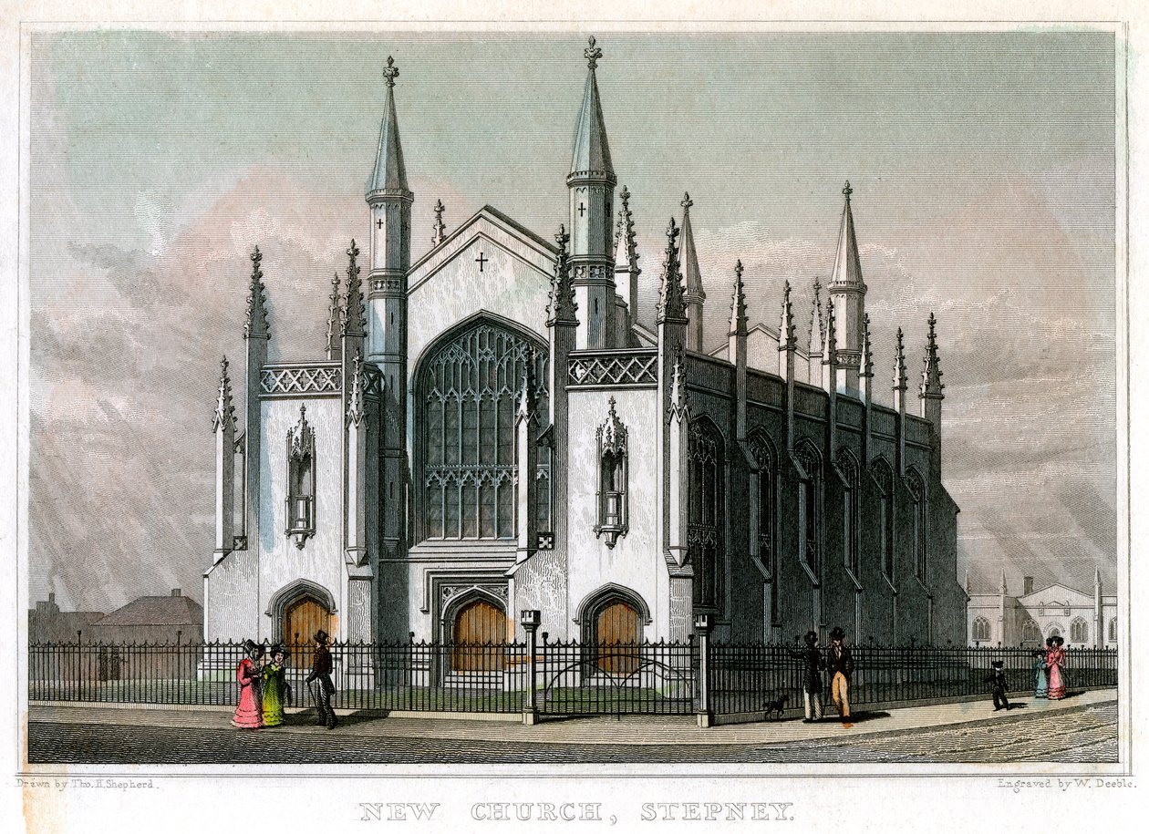 New Church, Stepney, London, 1828. av William Deeble