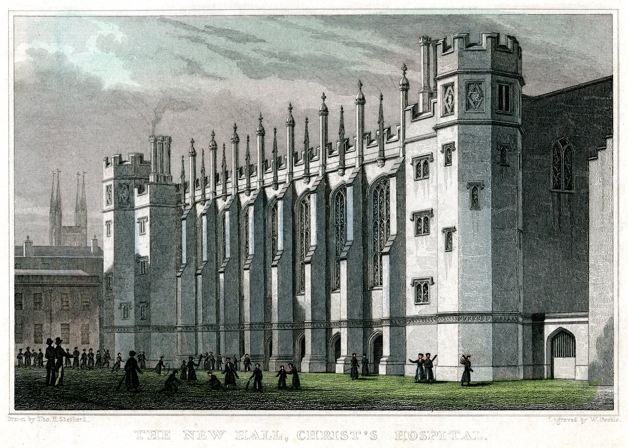The New Hall, Christs Hospital, London, 1828. av William Deeble