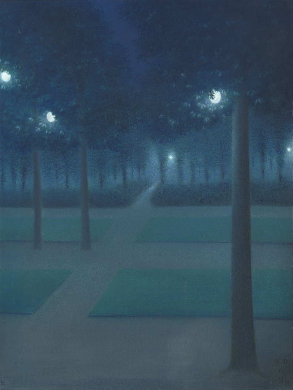 Nocturne i Parc Royal, Brussel av William Degouve de Nuncques