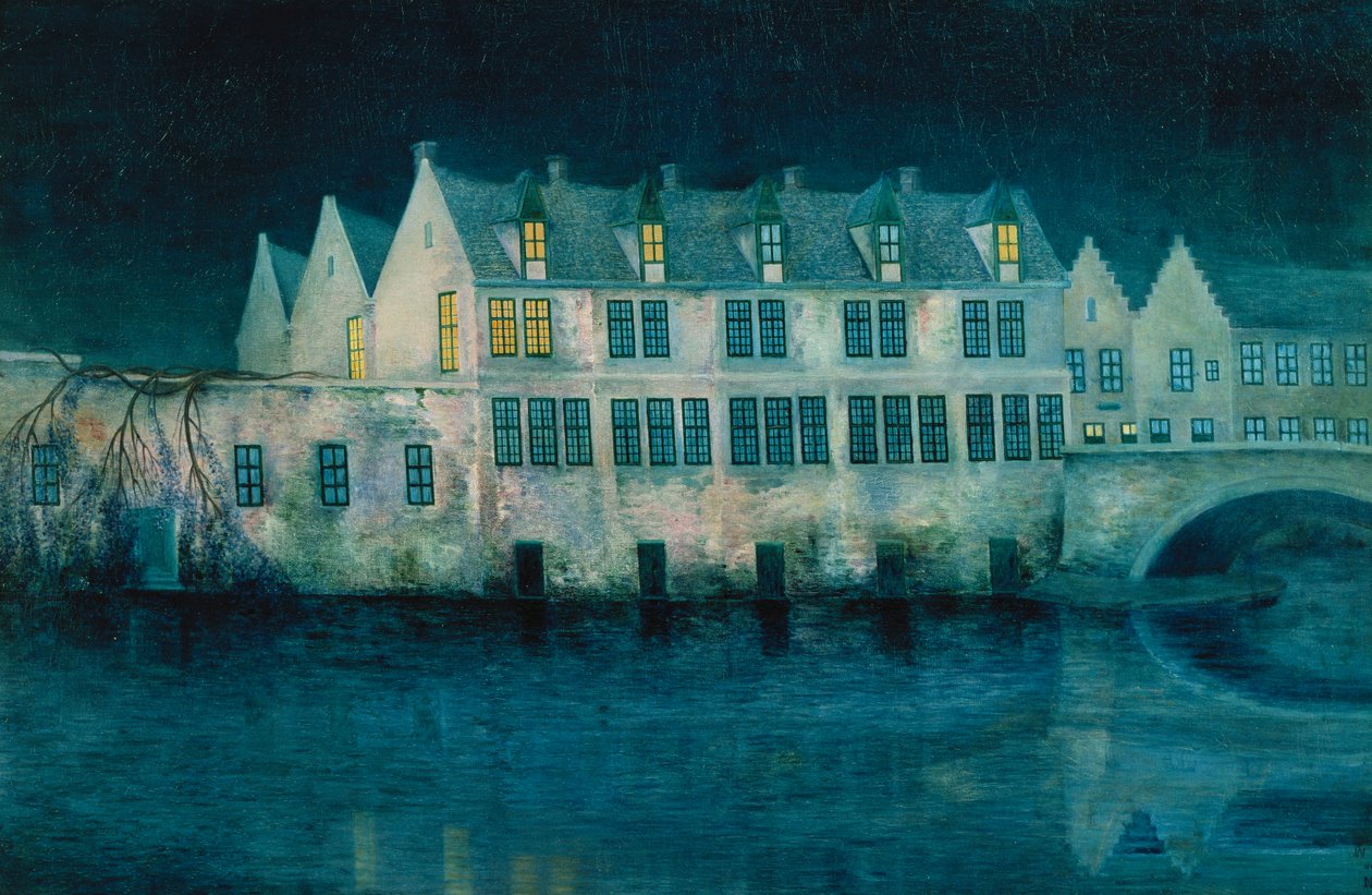 Natten i Brugge; La Nuit a Brugge av William Degouve de Nuncques
