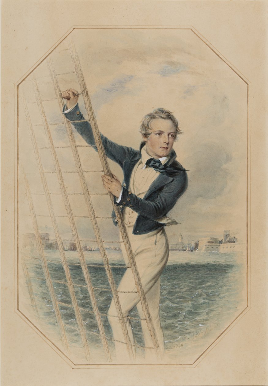 Arthur William Acland Hood 16, mai 1840 (wc, gouache og gummi arabicum på papir) av William Derby