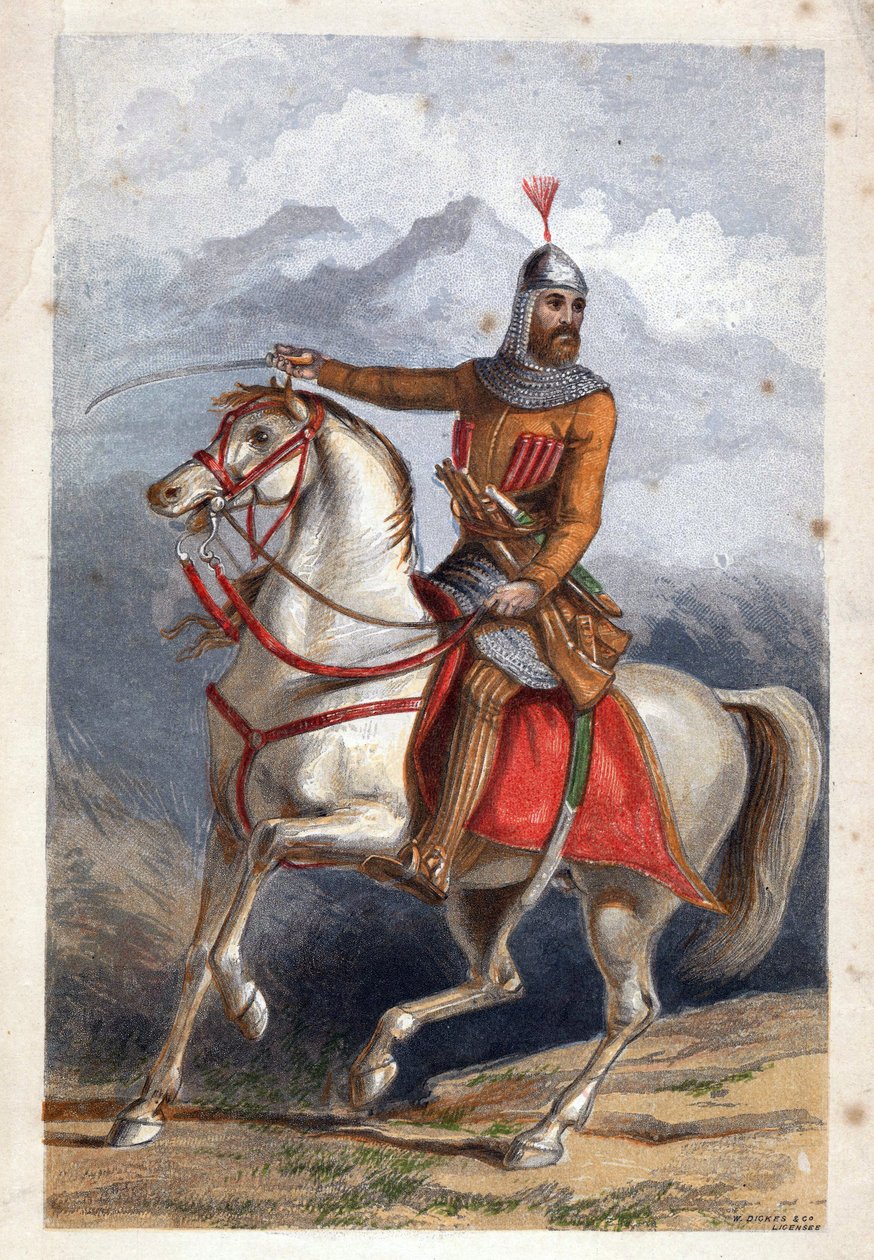 Chamil ou Imam Chamil - Imam Shamil (1797-1871) - Dickes, William (1815-1892) - Fargelitografi - 18x11 - Privat samling av William Dickes