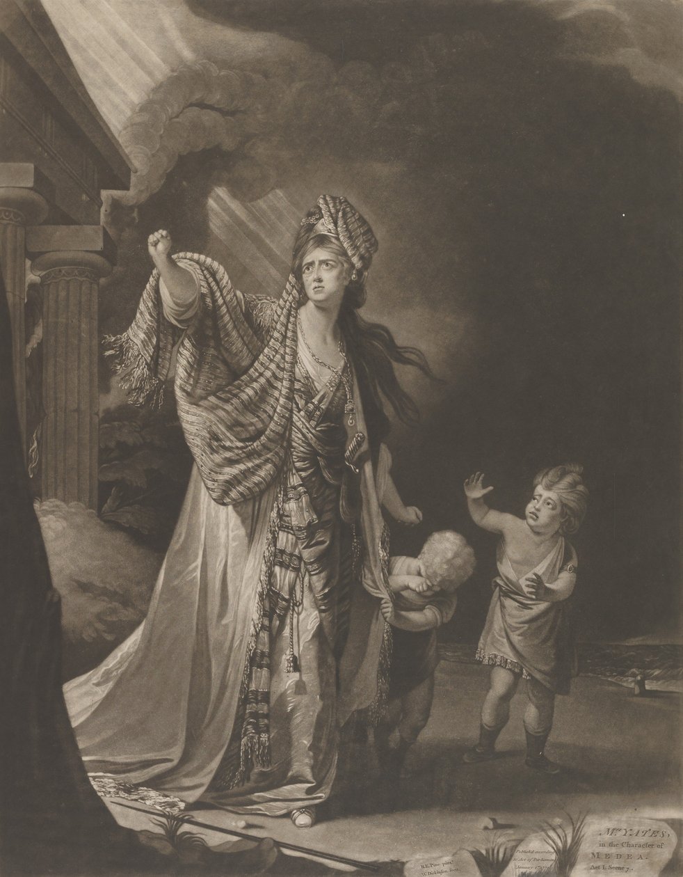 Mrs. Yates in the Character of Medea, 1771. av William Dickinson