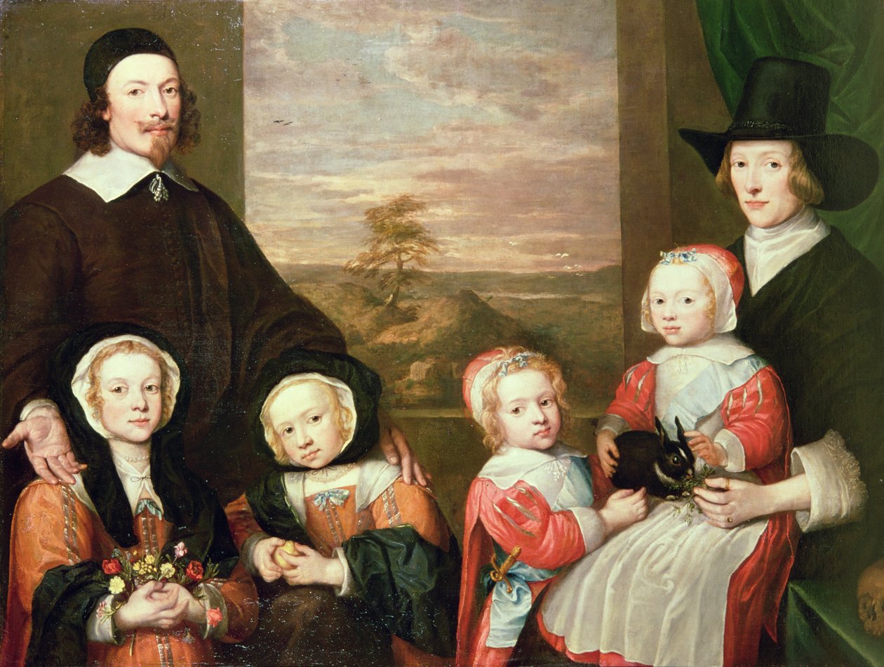 Uidentifisert familieportrett, tradisjonelt antatt å være det av Sir Thomas Browne, midten av 1640-tallet (olje på lerret) av William Dobson