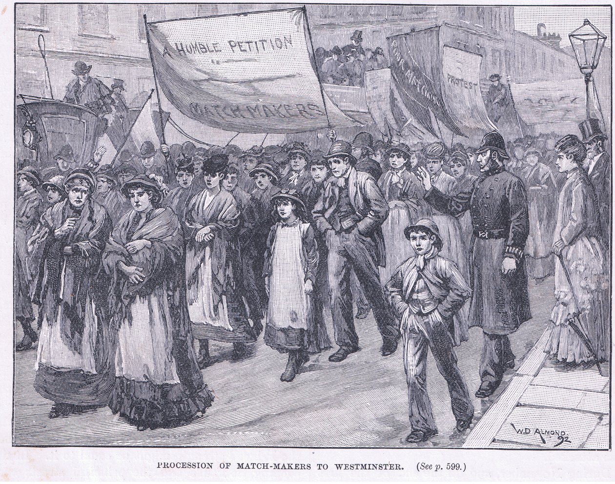 Prosesjon av fyrstikkmakerne til Westminster 1871 e.Kr av William Douglas Almond