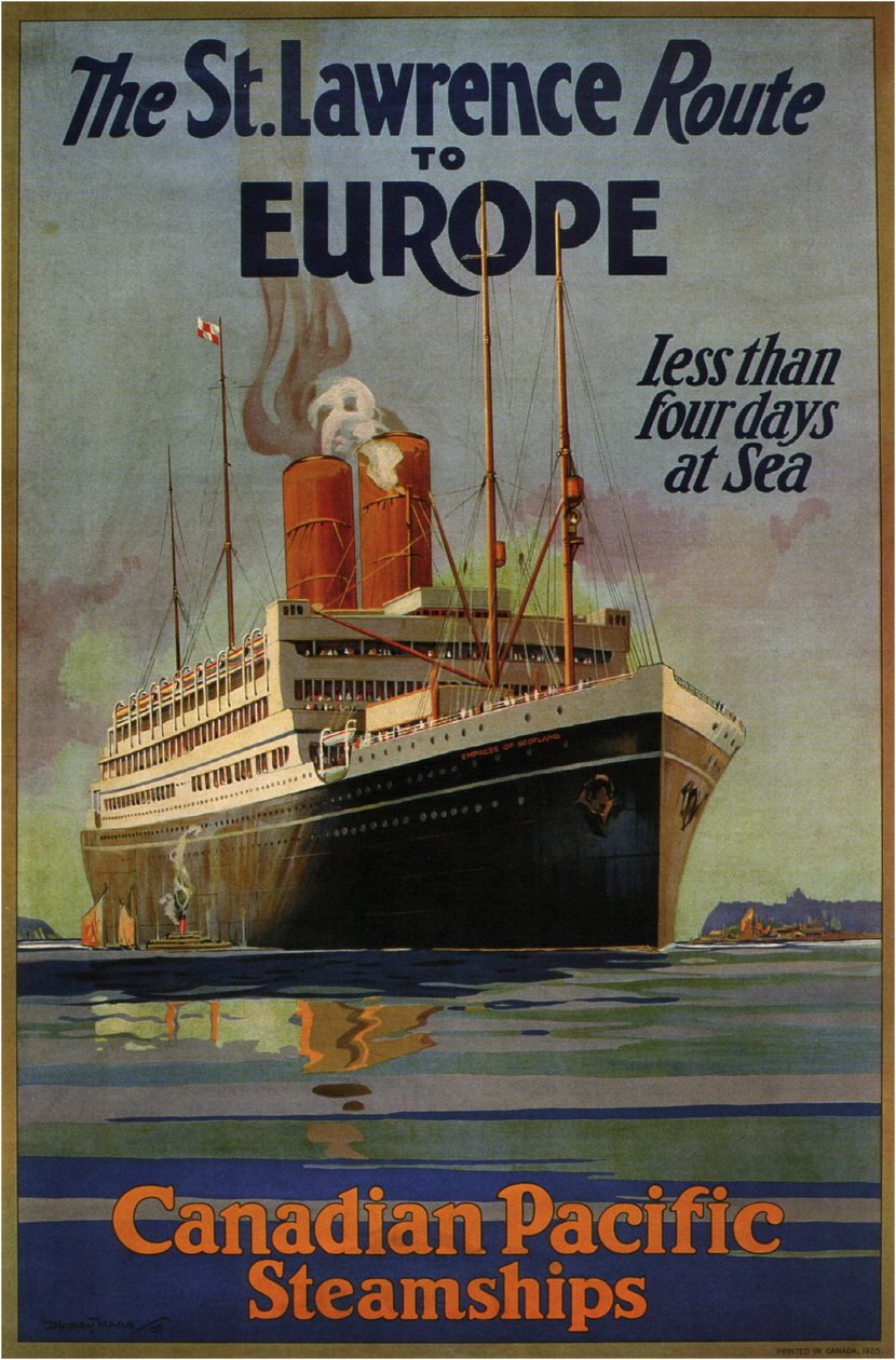 Canadian Pacific St. Lawrence Route To Europe, 1925 av William Dudley Burnett Ward the Younger