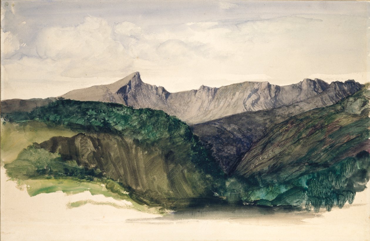 Studie av en fjern fjellkjede, 1860 av William Dyce