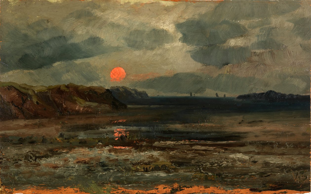Soloppgang over fiskevann - Maine, ca. 1880. av William E. Norton