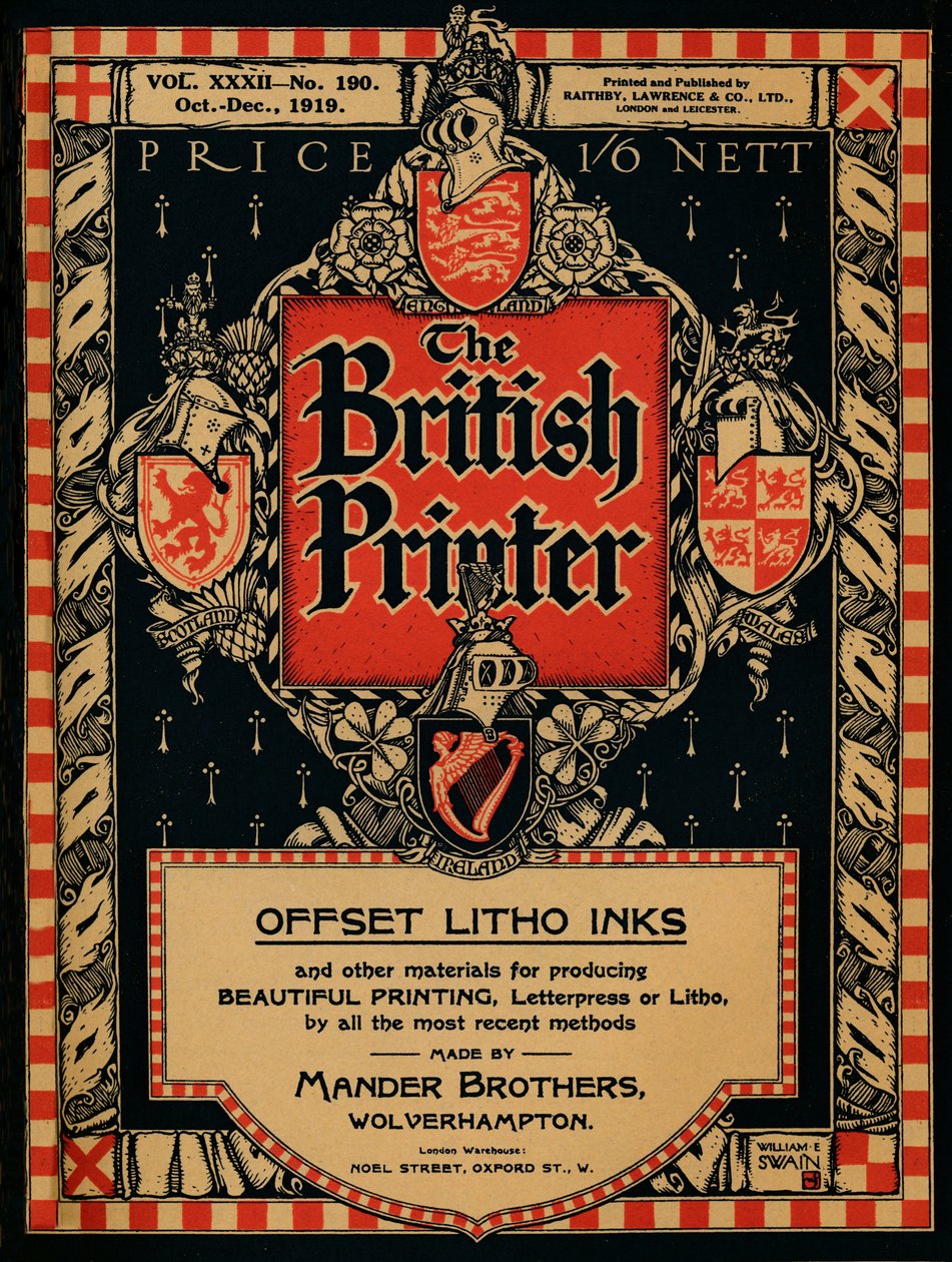 'The British Printer cover', 1919 av William E Swain