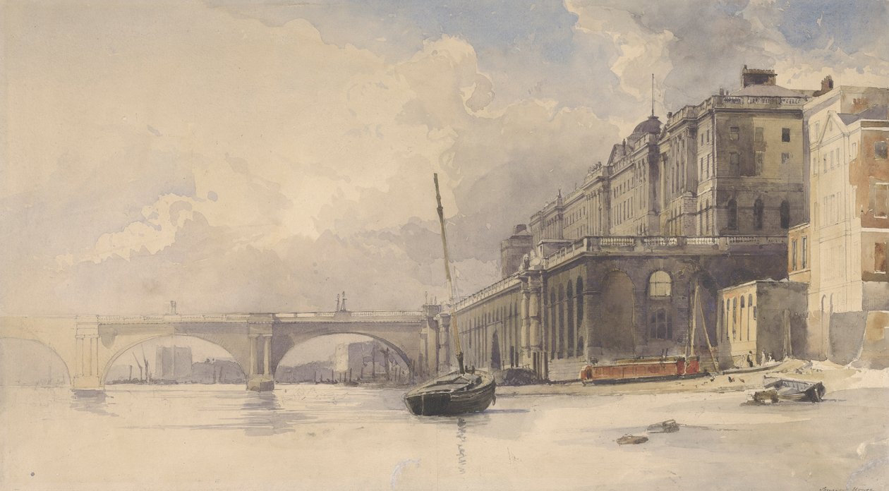 Somerset House og Waterloo Bridge av William Edward Dighton