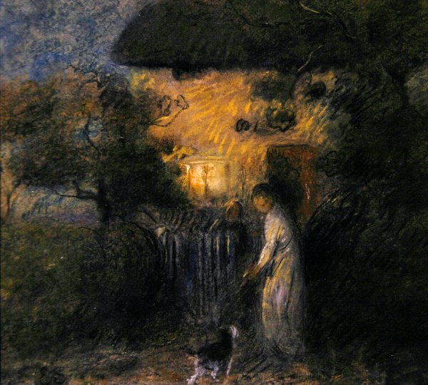 The Stray Cat, ca. 1890 (pastell på papir) av William Edward Stott