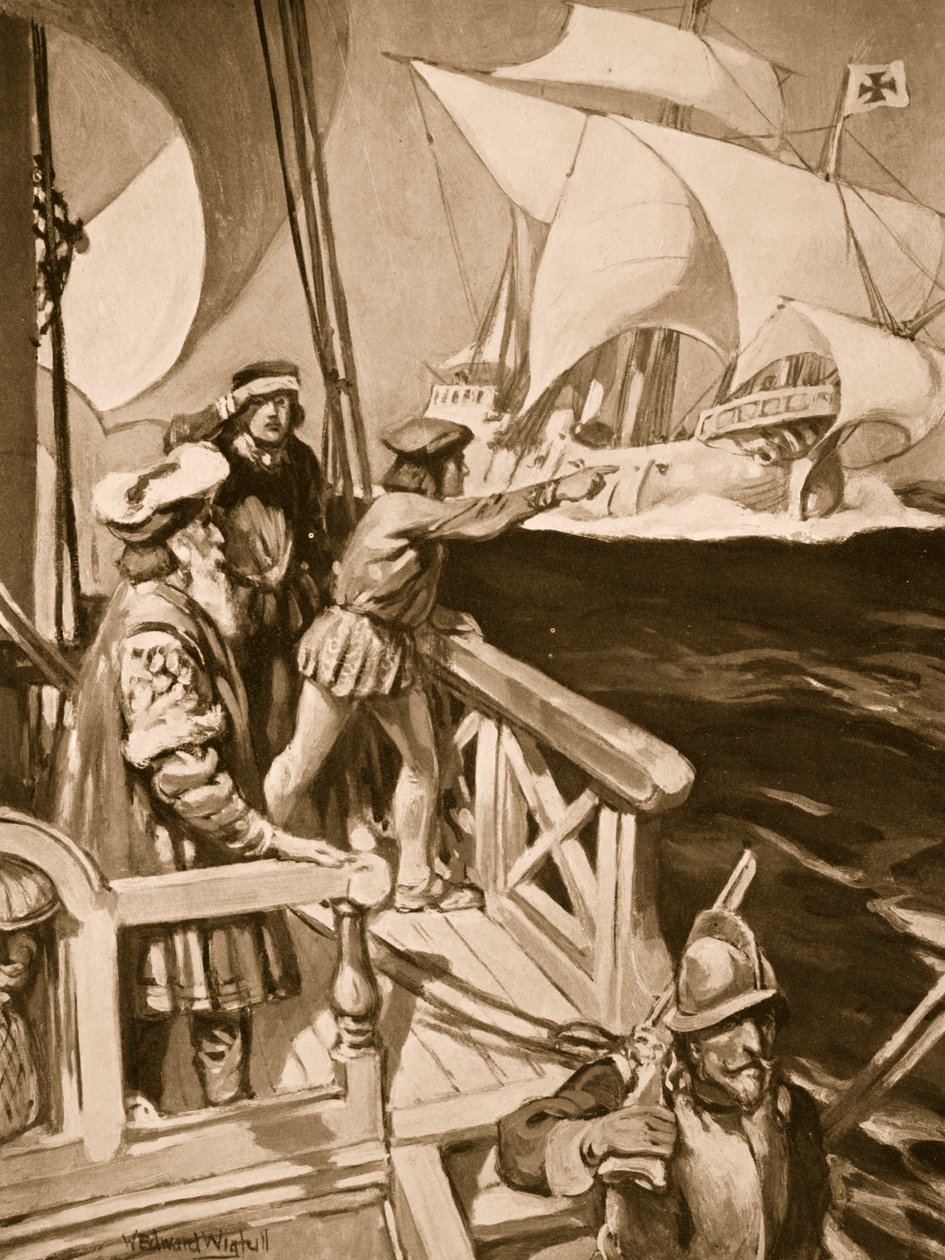 Vasco Da Gama runder Kapp det gode håp av William Edward Wigfull