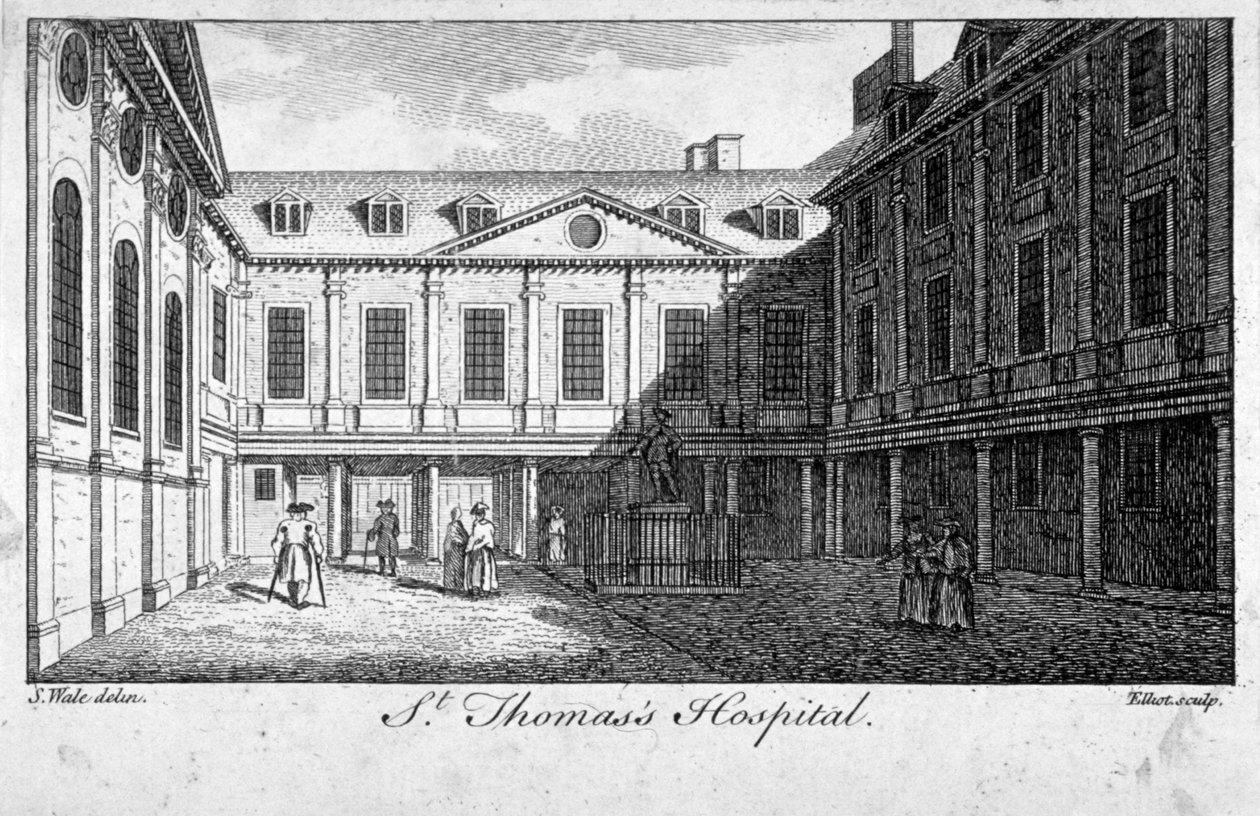 Midtretten til St Thomas's Hospital, Southwark, London, c1750. av William Elliot