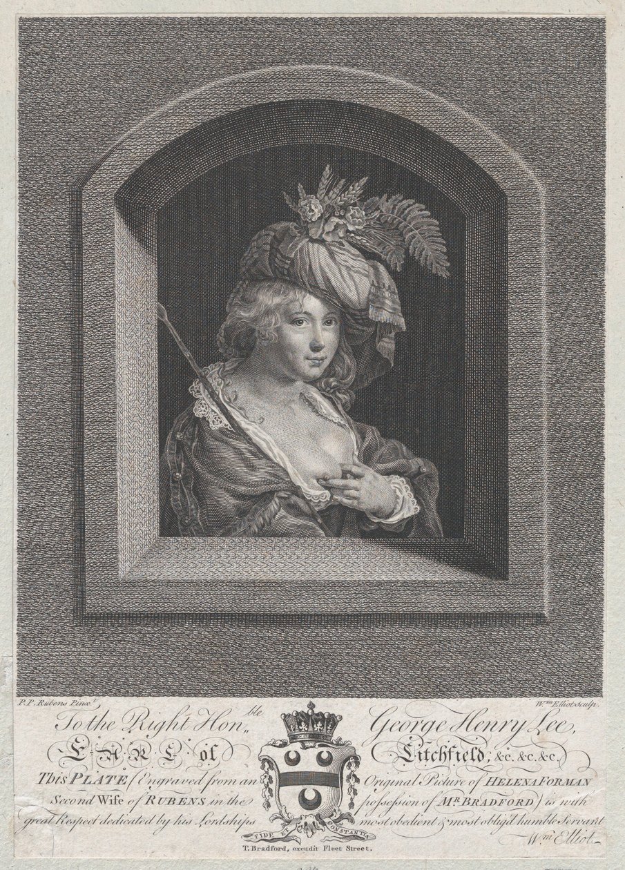 Portrett av Susanna Lunden, søster til Helena Fourment, 1763-66. av William Elliot