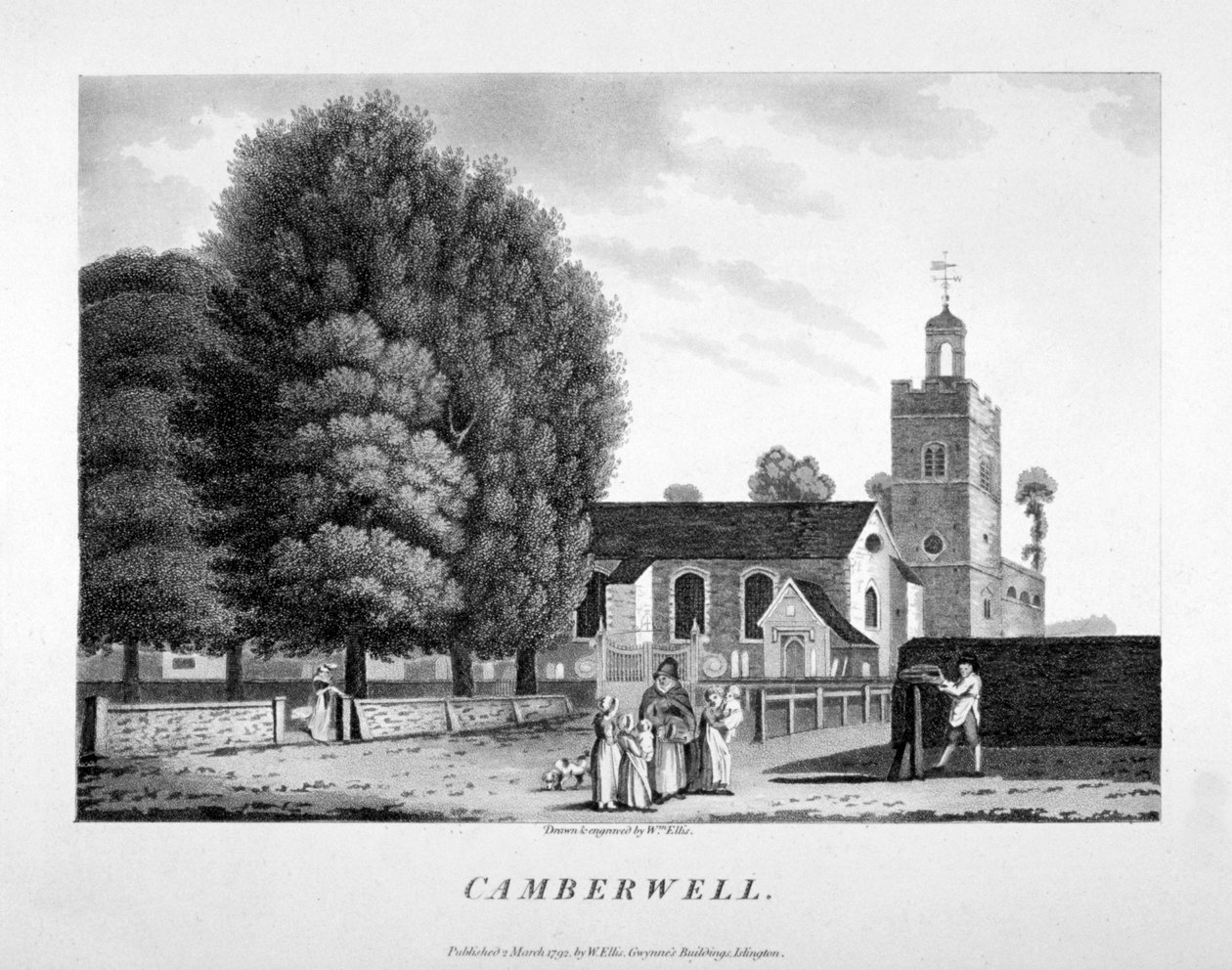 Church of St Giles, Camberwell, London, 1792. av William Ellis