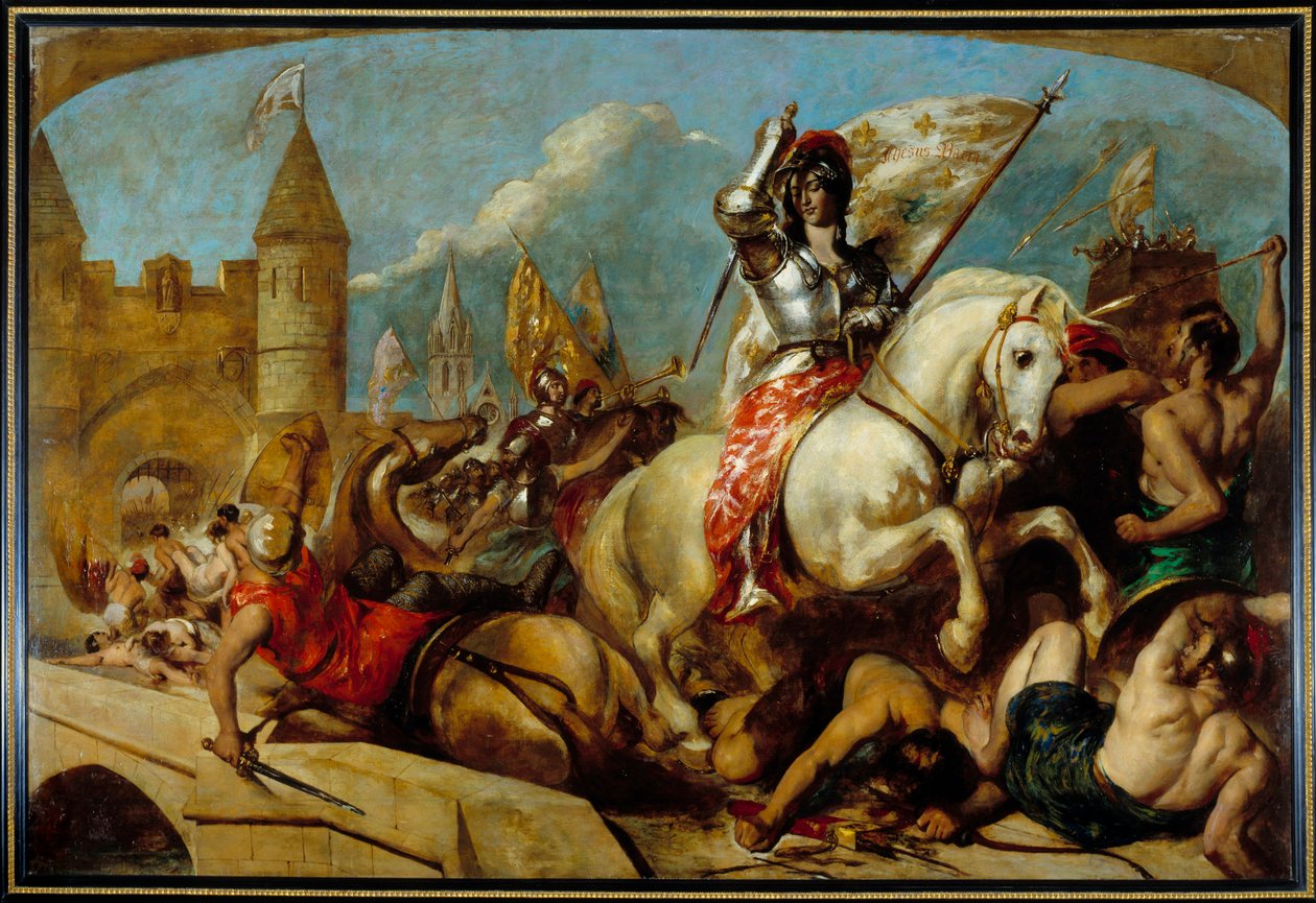 100-års krig: "" Joan of Arc (1412-1431) delivant Orleans"". Maleri av Etty William (1787-1849) av William Etty