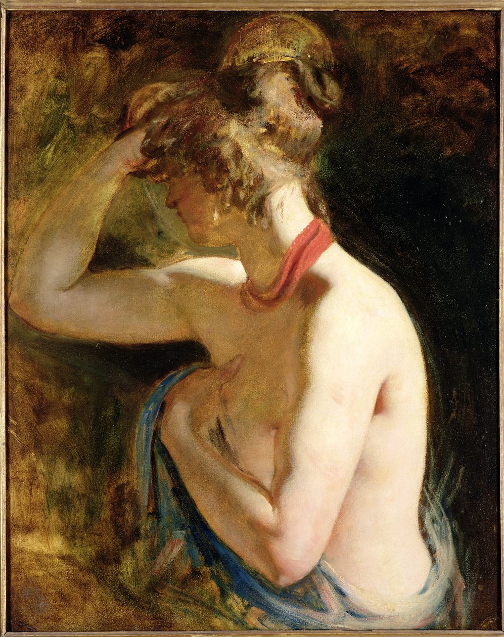 Halv lengde naken, høyre arm hevet til hodet av William Etty