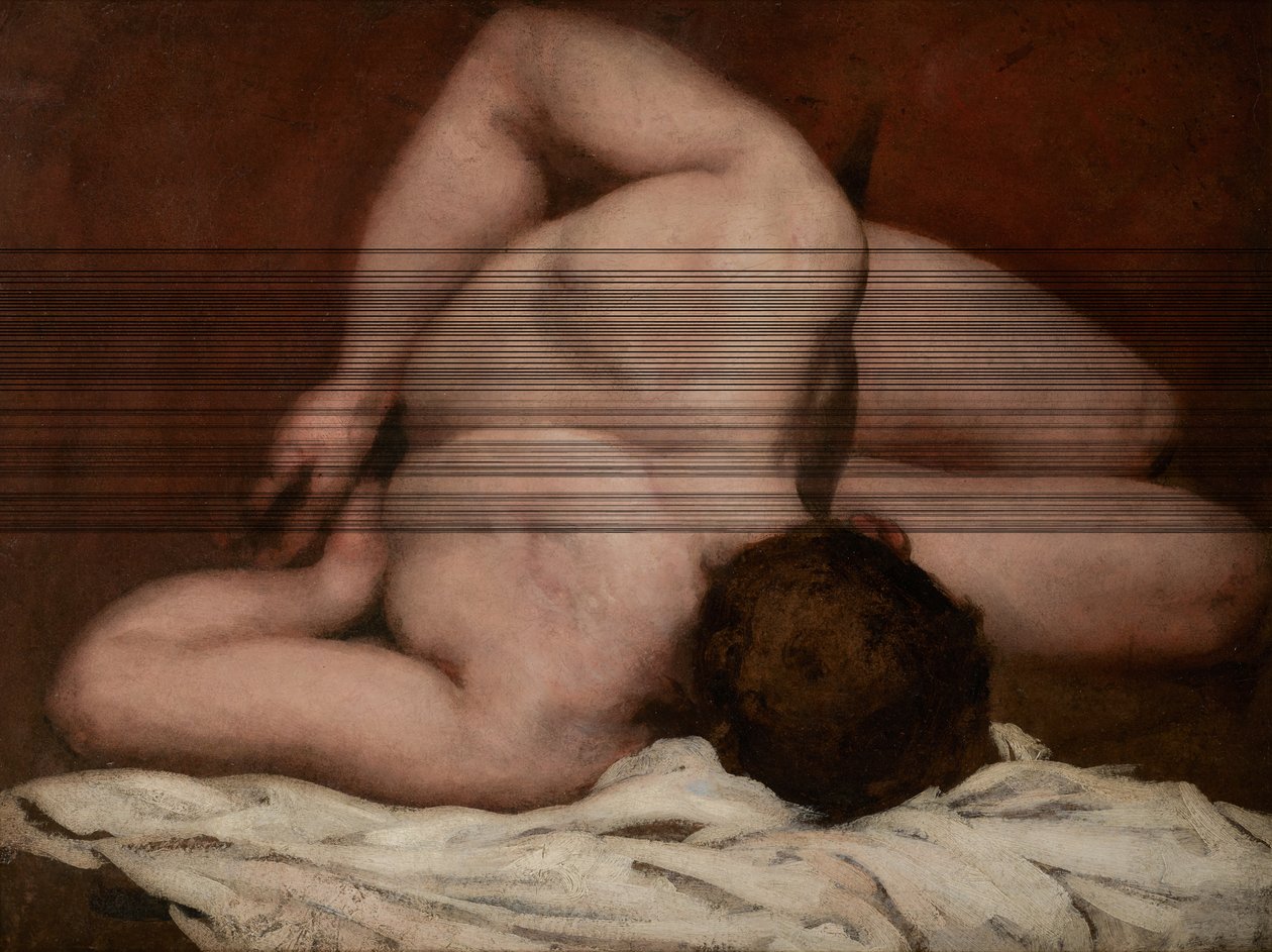 Mannlig naken (olje på lerret) av William Etty
