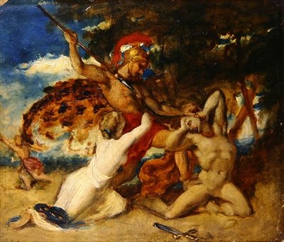 Barmhjertighet i forbønn for de beseirede (olje om bord) av William Etty