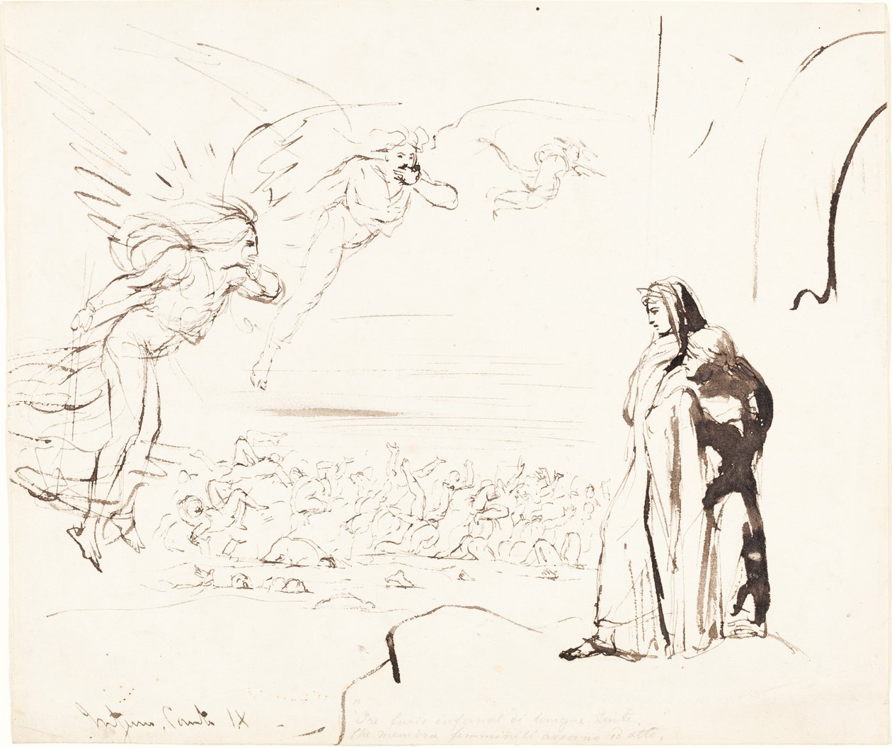Scene fra Inferno (canto IX) av William Etty