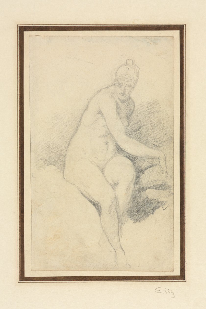 Sittende naken. av William Etty
