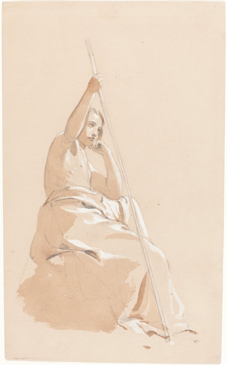 Sittende ungdom med en stab av William Etty