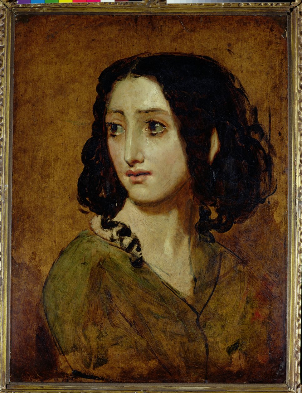 Studie av Mlle Rachel (olje på mølleplate) av William Etty