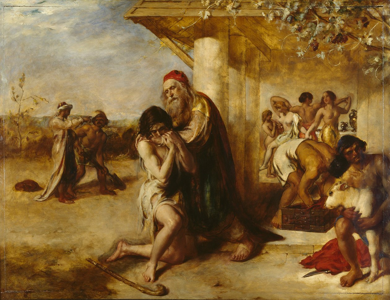 Den angrende fortapte mannens retur til sin far, før 1841 av William Etty