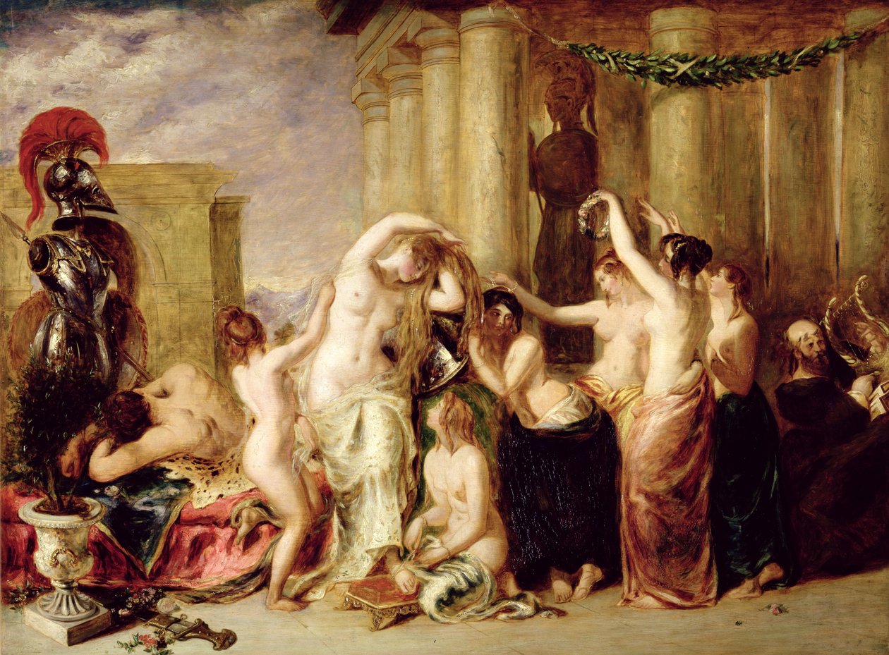 Venus#39; toalett (olje på panel) av William Etty