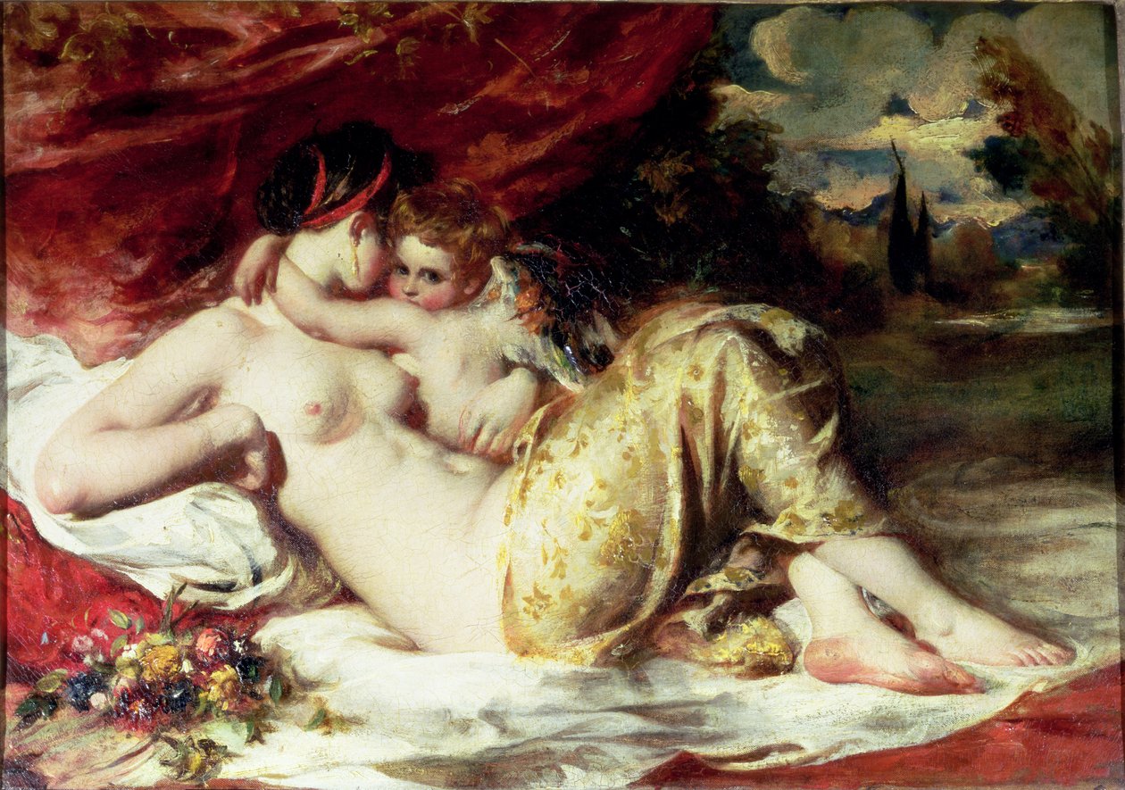 Venus og Amor, ca. 1830 (olje på lerret) av William Etty
