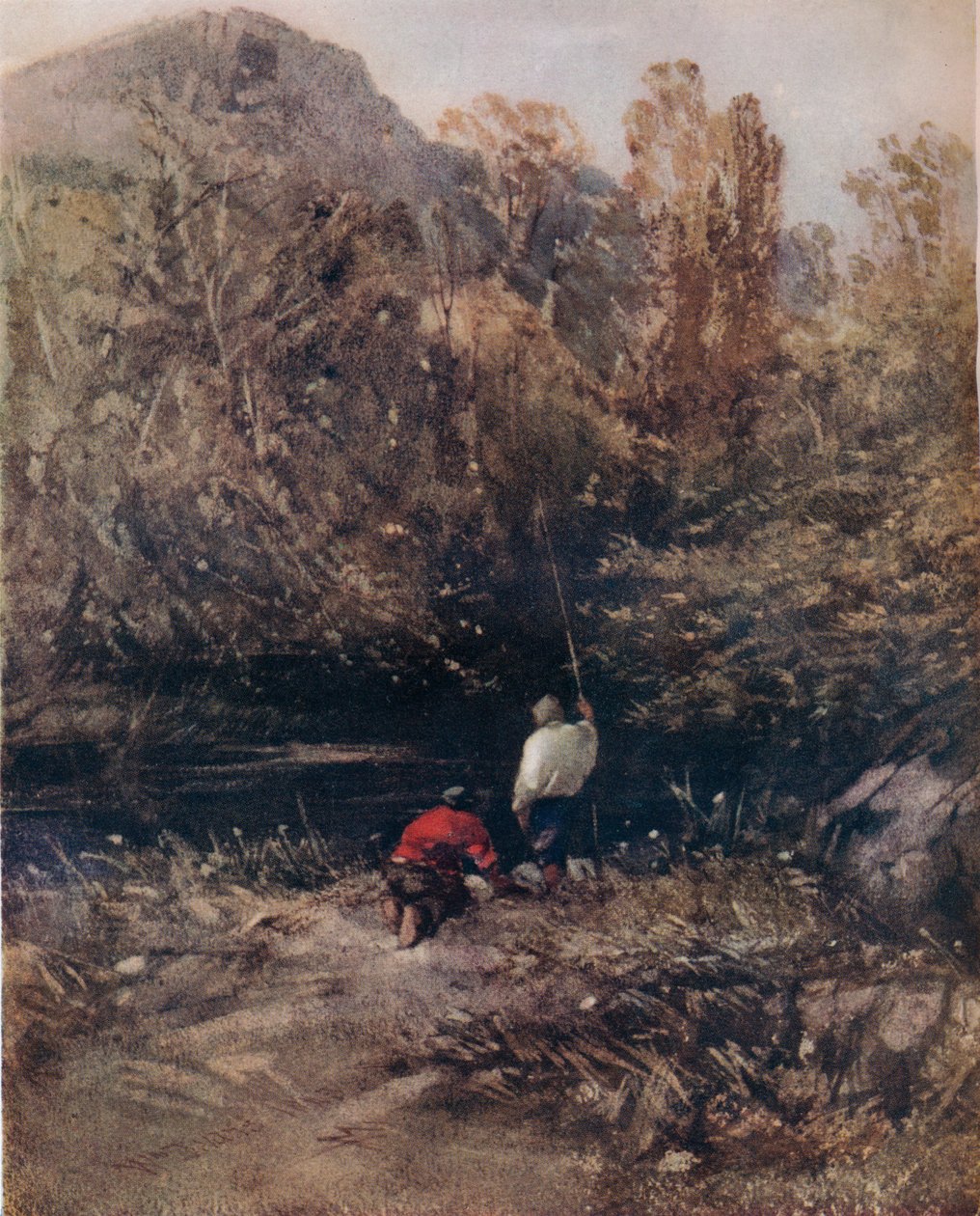 Landskap, med fiskere, 1843, 1924 av William Evans