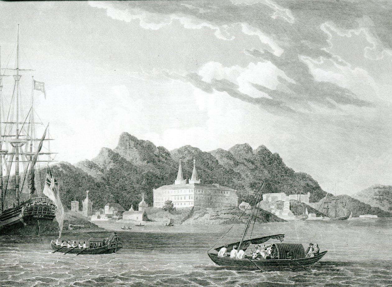Havnen i Rio Janeiro, med benediktinerklosteret, av William F. Wilson