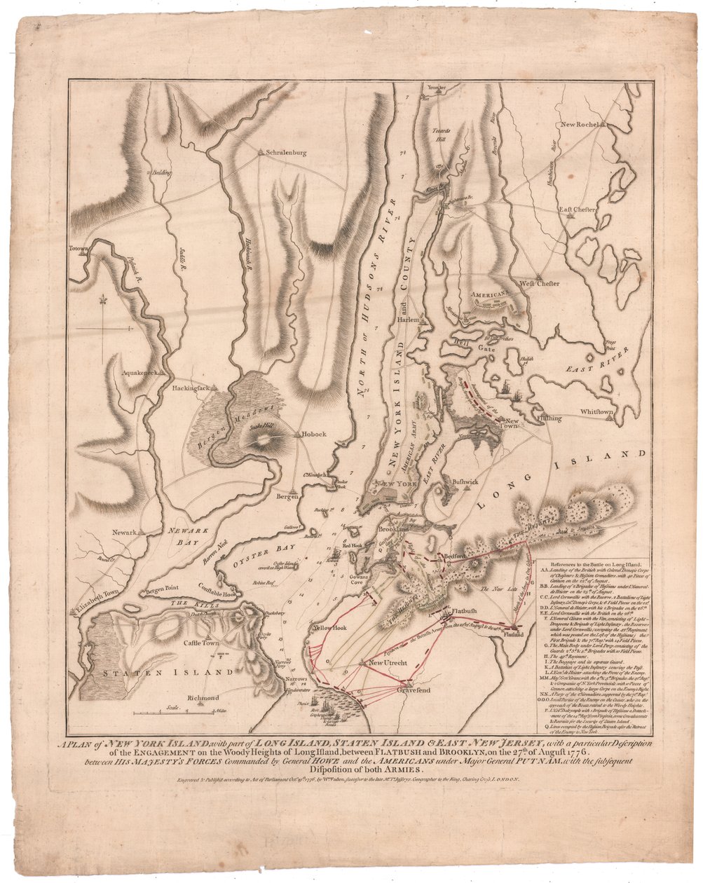 En plan for New York Island av William Faden