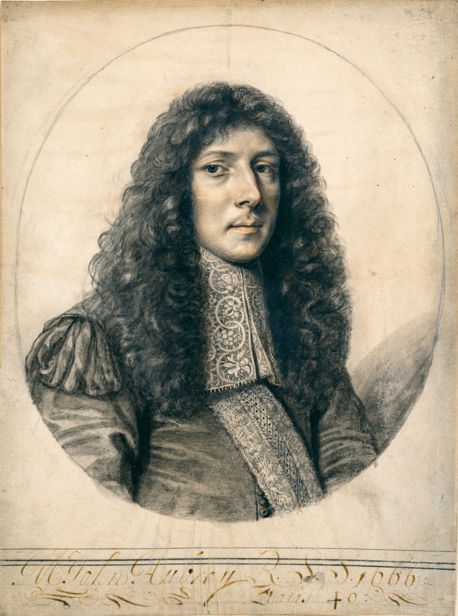 Portrett av John Aubrey, 1666 av William Faithorne
