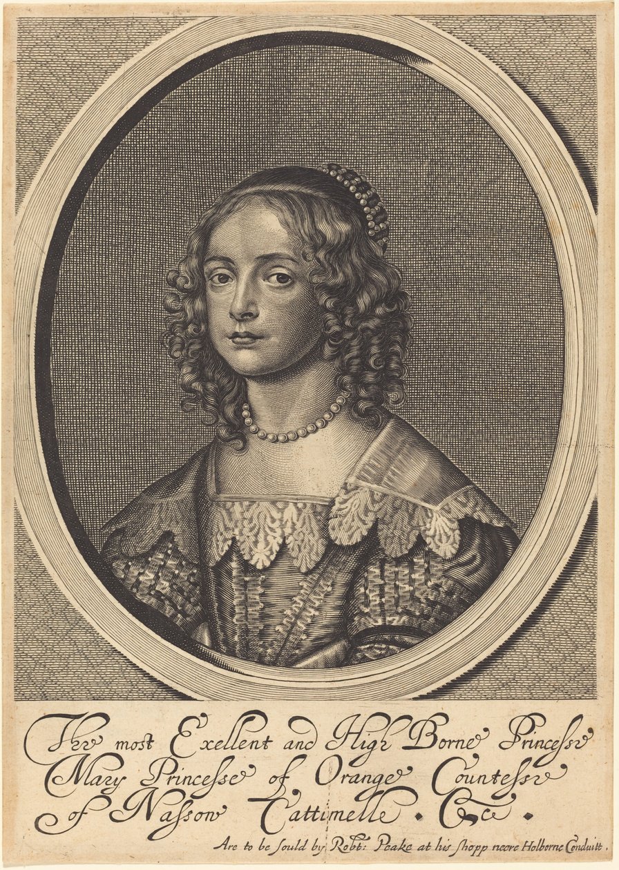 Mary, prinsesse av Orange av William Faithorne after Sir Anthony van Dyck