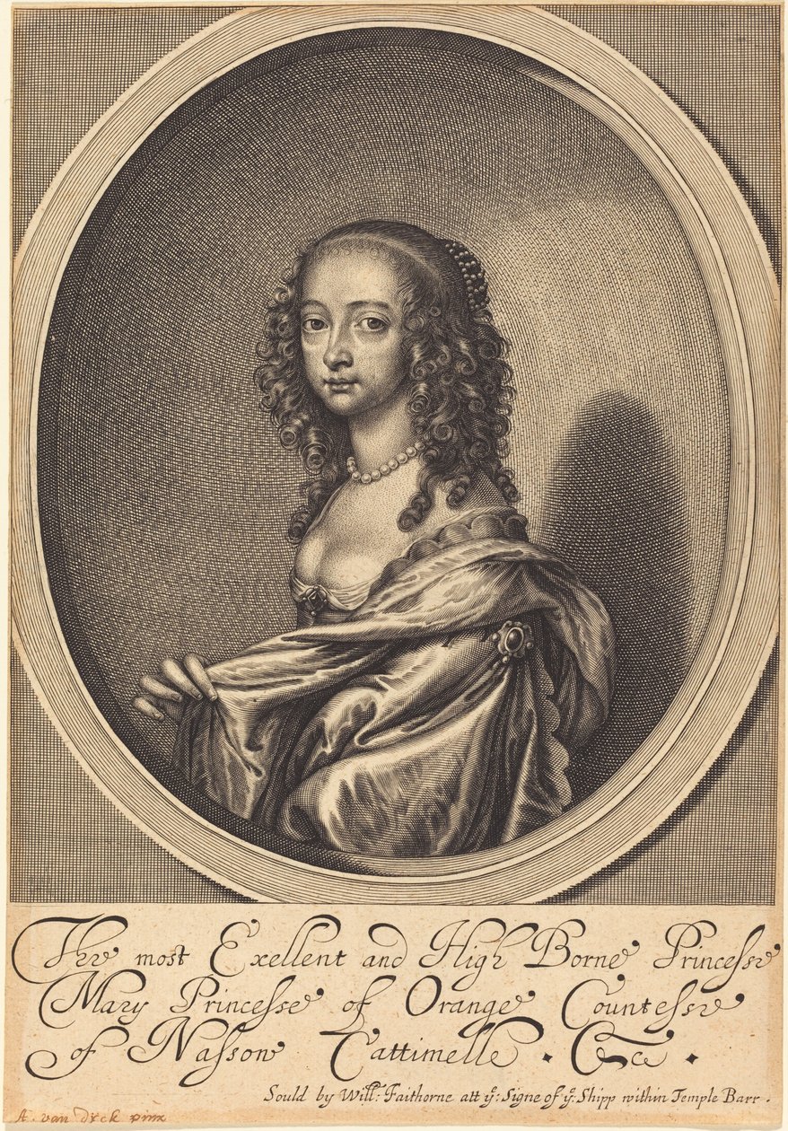 Mary, prinsesse av Orange av William Faithorne after Sir Anthony van Dyck