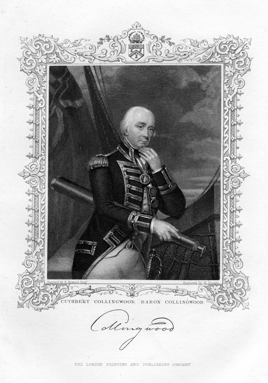 Cuthbert Collingwood, 1. baron Collingwood, britisk admiral av Royal Navy, 1800-tallet. av William Finden