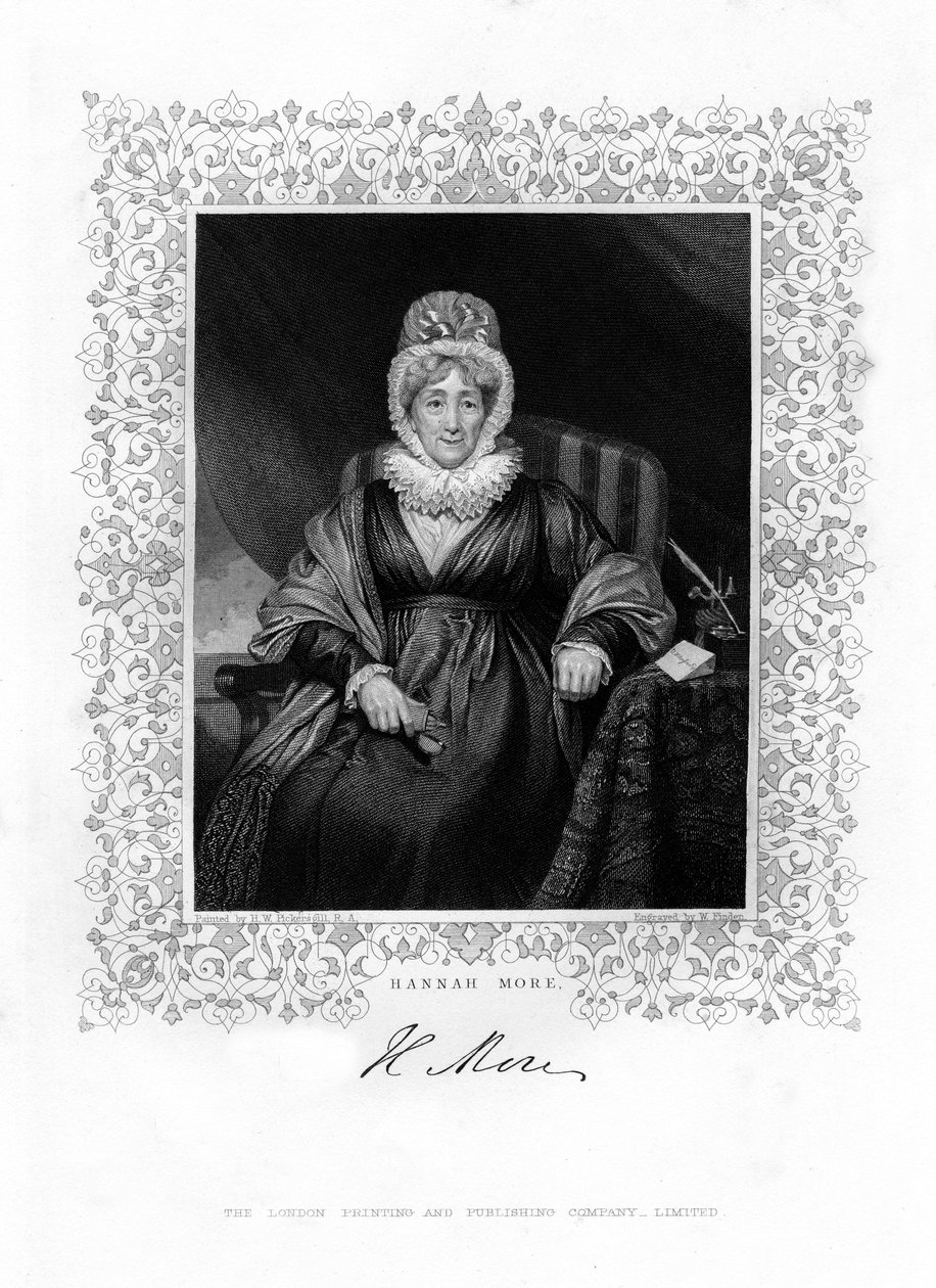 Hannah More, engelsk religiøs forfatter og filantrop, 1800-tallet. av William Finden