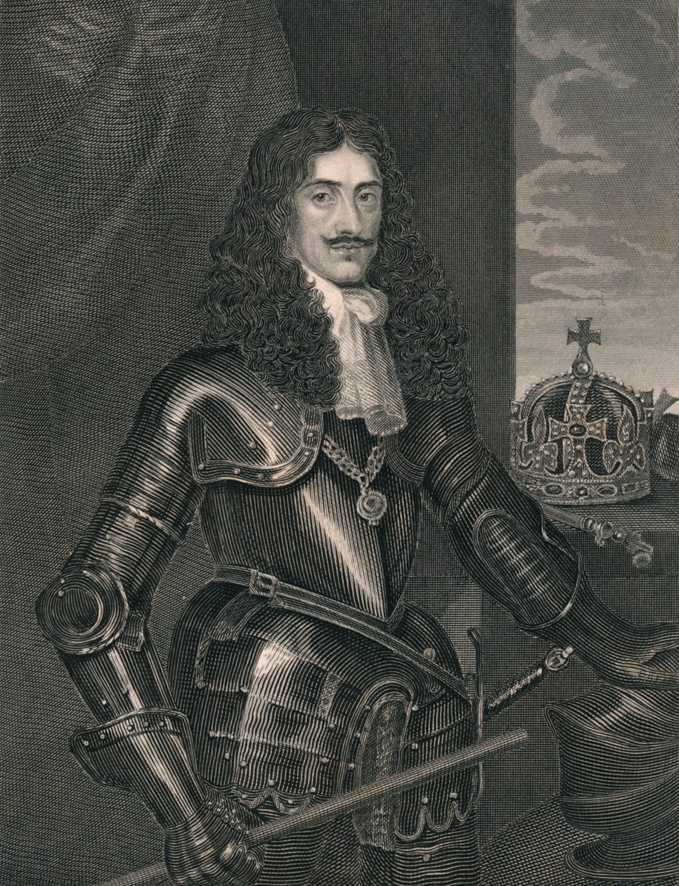 Kong Charles den andre, midten av 1800-tallet. av William Finden