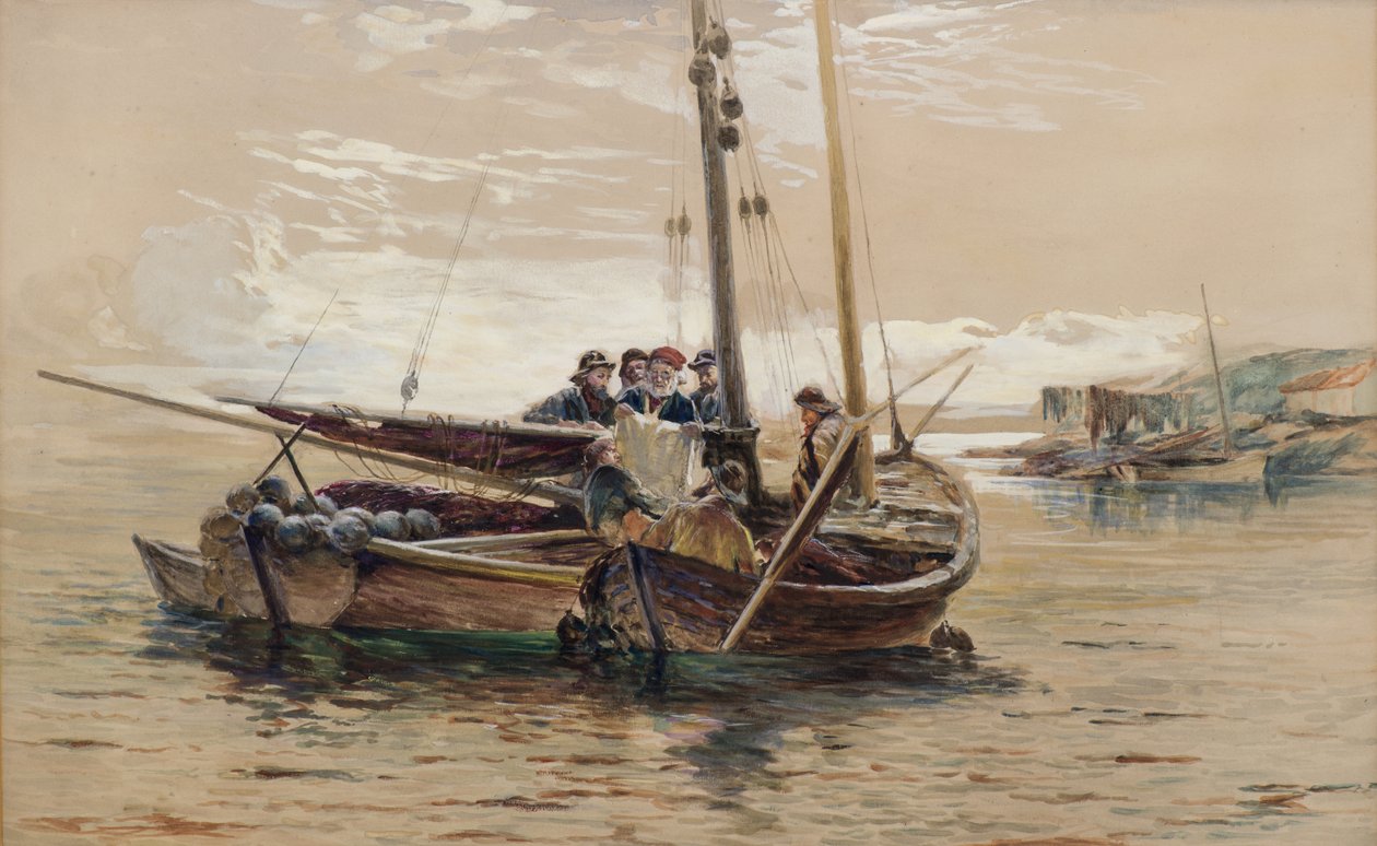 Leser krigsnyhetene av William Fleming Vallance