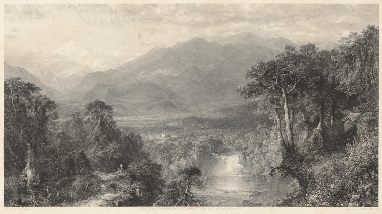 Hjertet av Andesfjellene av William Forrest, after Frederic Edwin Church