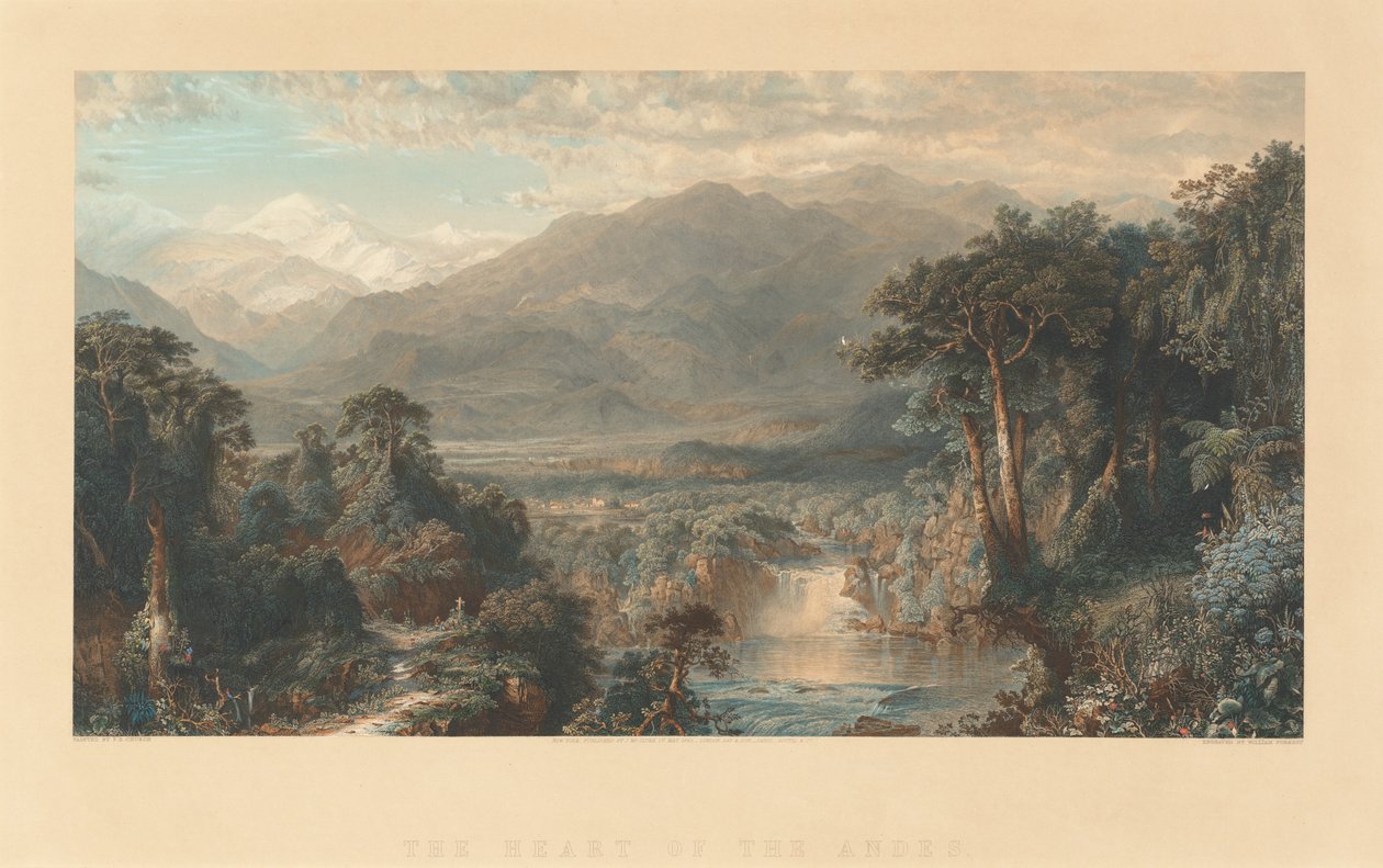 Hjertet av Andesfjellene av William Forrest, after Frederic Edwin Church