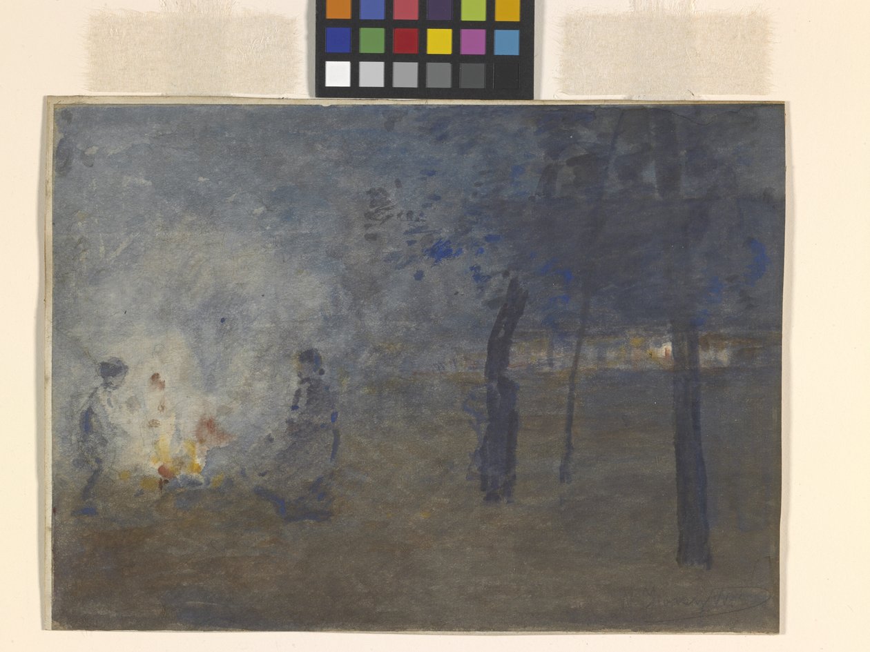 Brennende blader (akvarell på papir) av William Forsyth