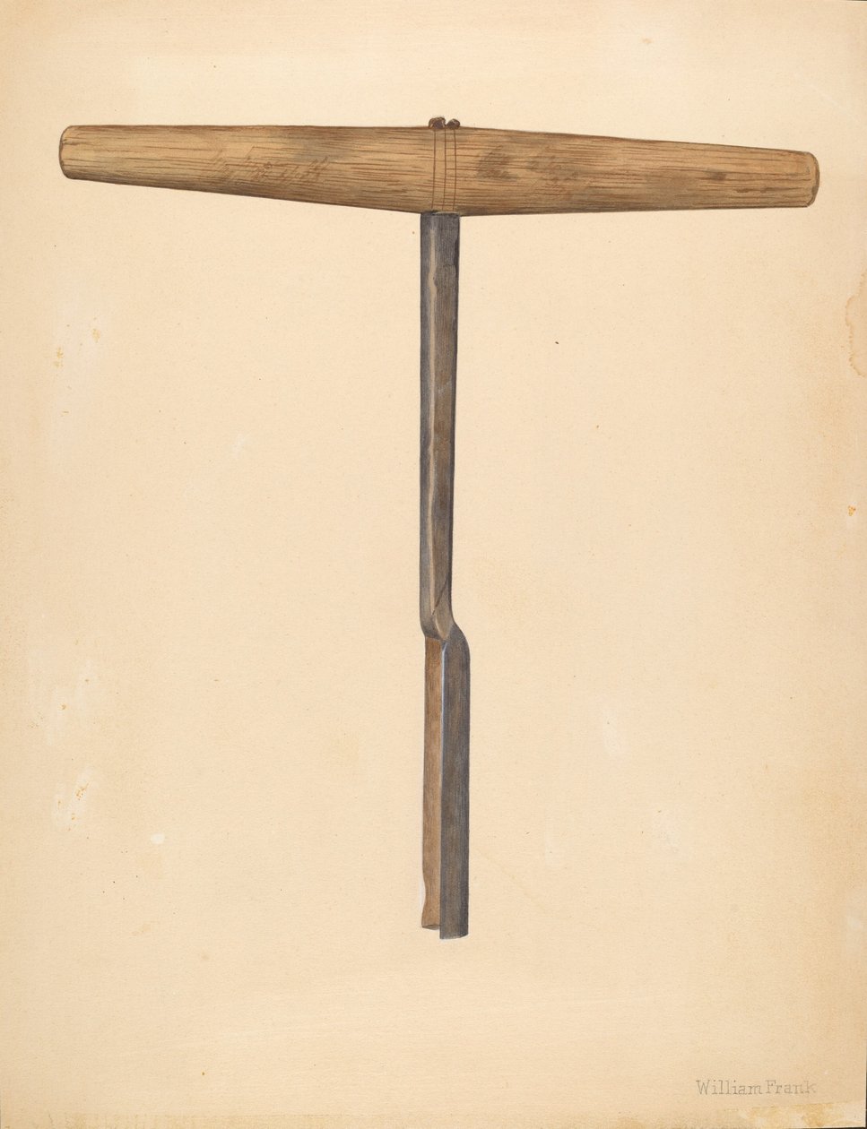 Håndlaget matskrue, ca. 1942. av William Frank