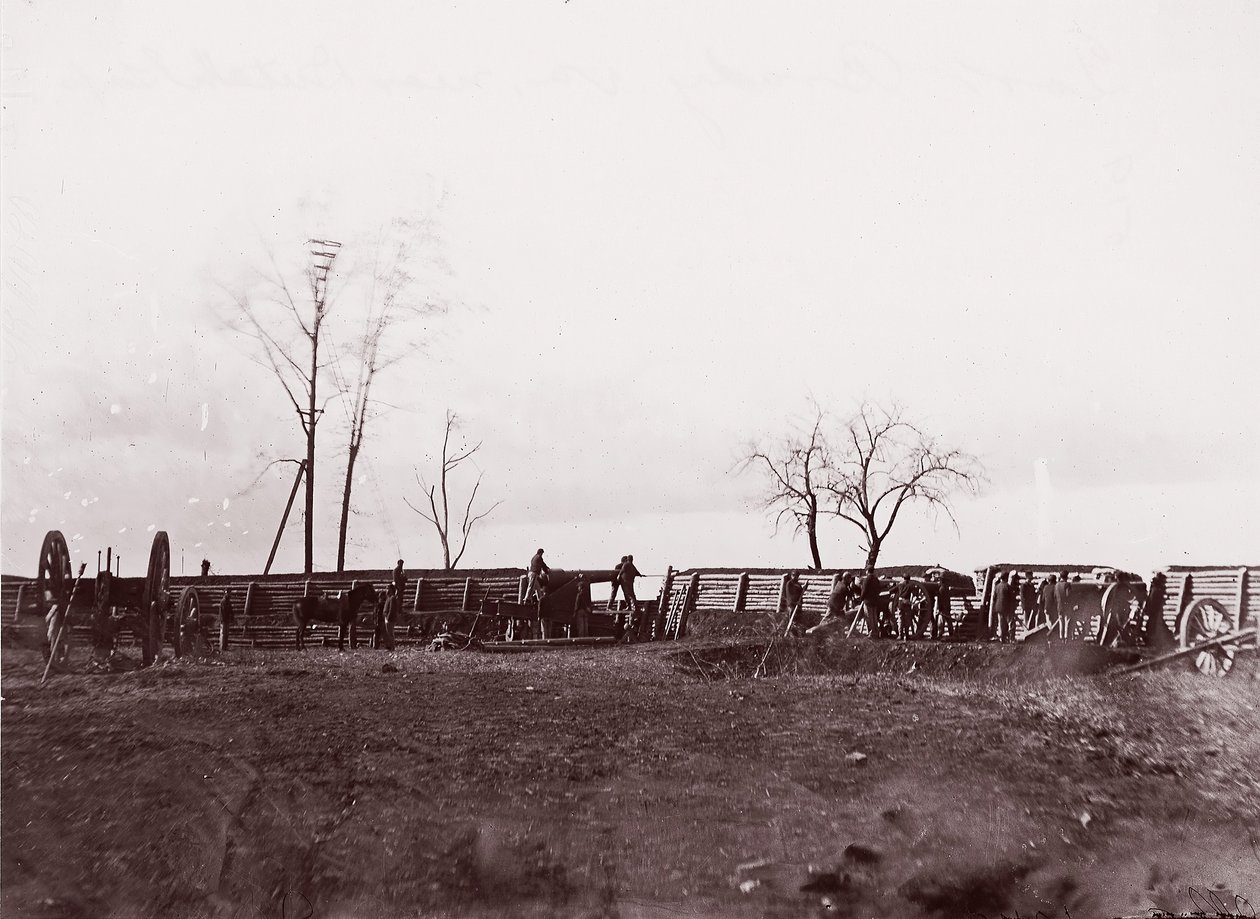 Fort Brady, Virginia, nær Dutch Gap, 1865. av William Frank Browne