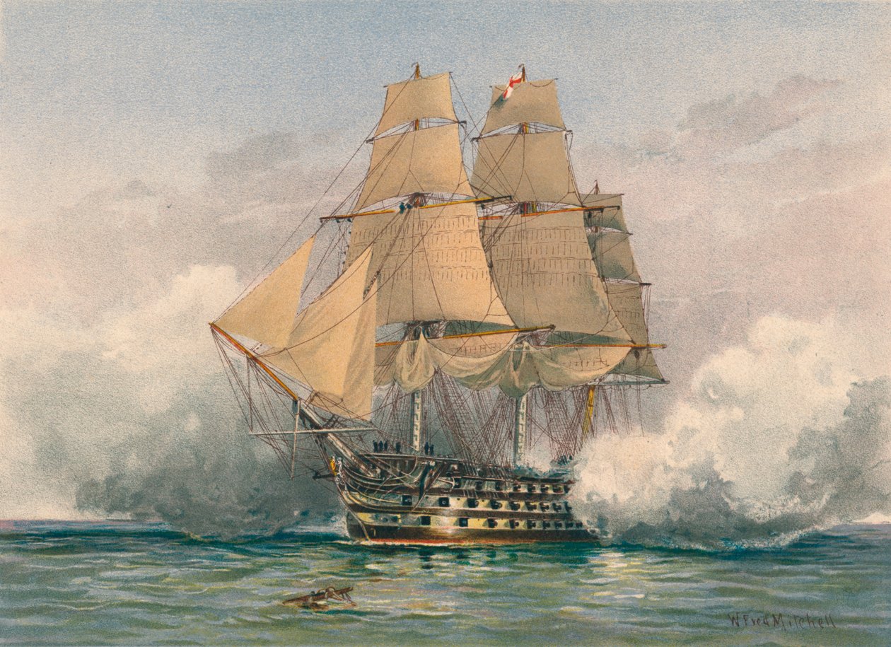 The Victory, lansert 1765, slutten av 1800-begynnelsen av 1900-tallet. av William Frederick Mitchell