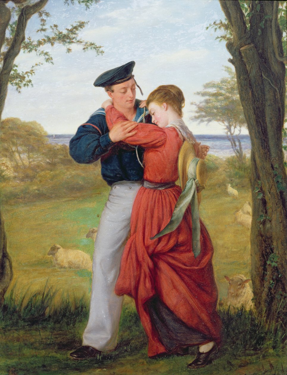 The Sailors Farewell olje på panel av William Gale or Gaele