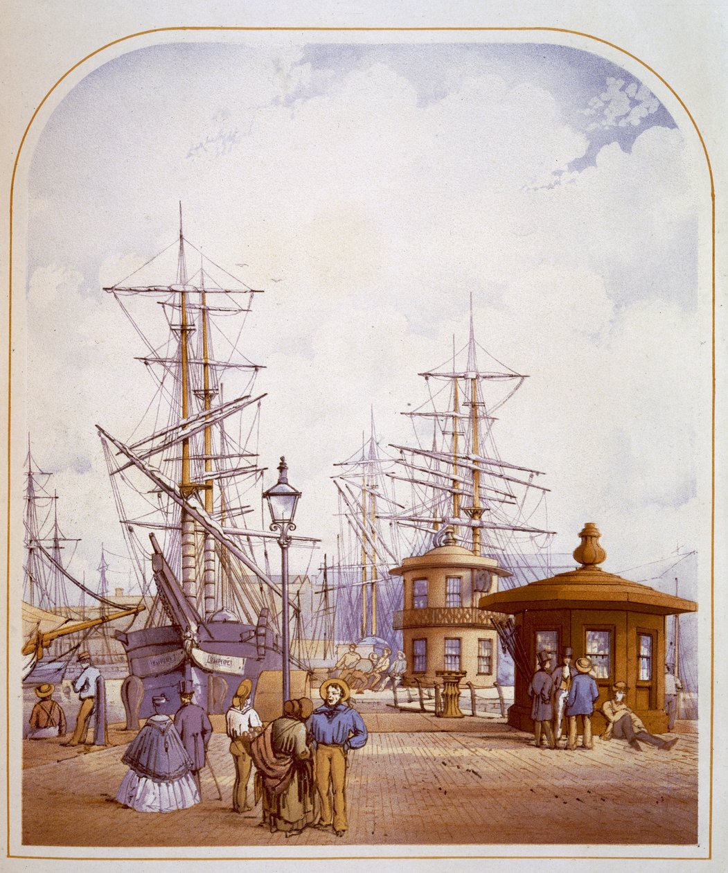 Waterloo Docks, fra 'Modern Liverpool Illustrated', gravert av William Gavin Herdman og James Orr Marples, med beskrivelser av A. Pickering, utgitt 1864 av William Gavin Herdman